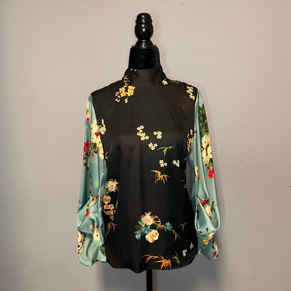 Zara Printed Satin Blouse